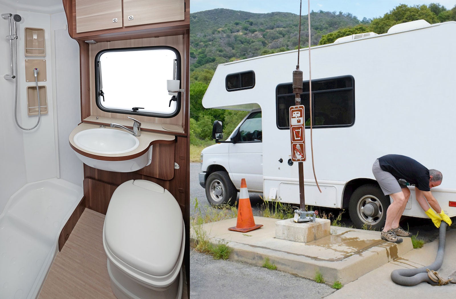 Portable RV/camper toilet and holding tank setup in Nicholasville, Kentucky